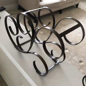 Wine Rack metal black bronze 5 bottle